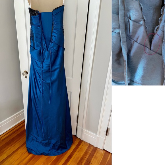 Maggie Sottero Prom Dress - Blue Shimmery/Sequin Gown - Picture 12 of 13